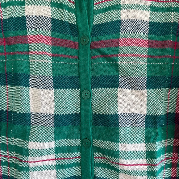 Plaid Sweater Cardigan - Picture 2 of 5